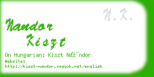 nandor kiszt business card